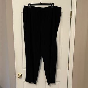 Anne Klein Classic Black Pinstriped Trousers Plus Size 22W